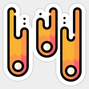 meteorite rain icon sticker Sticker